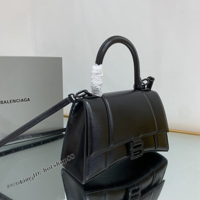 Balenciaga專櫃爆款手搓紋鑽扣S號手提包 巴黎世家Hourglass沙漏包 fyj1898